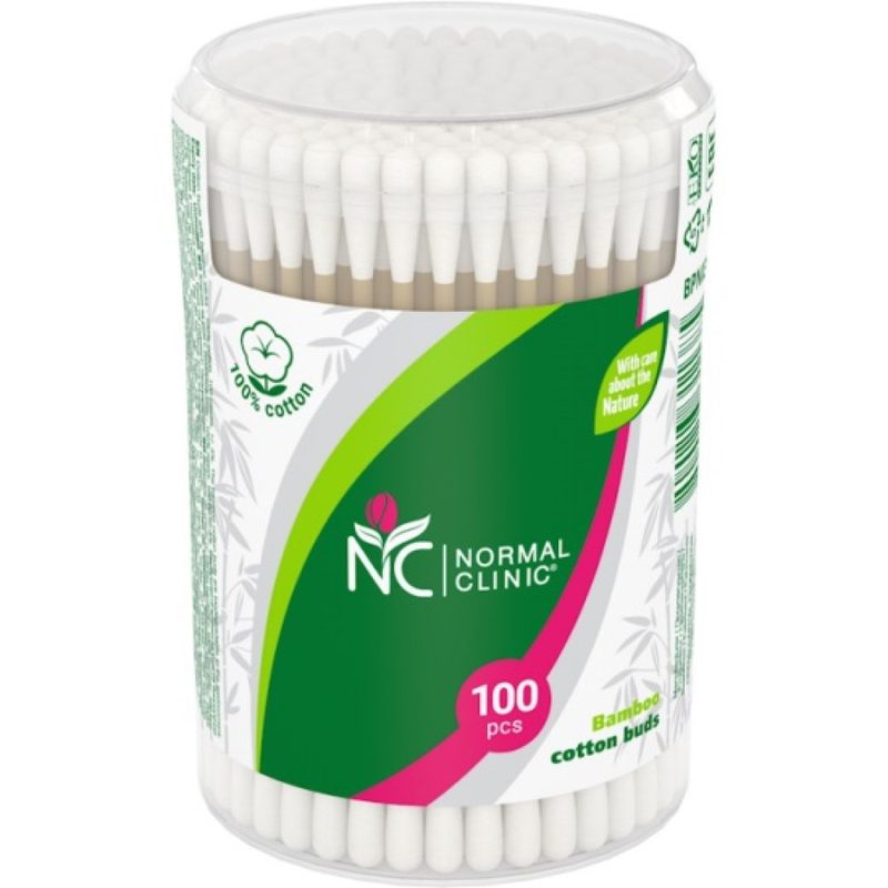 NORMAL CLINIC ωτοκαθαριστές bamboo κουτί 100τεμ – Μπατονέτες
