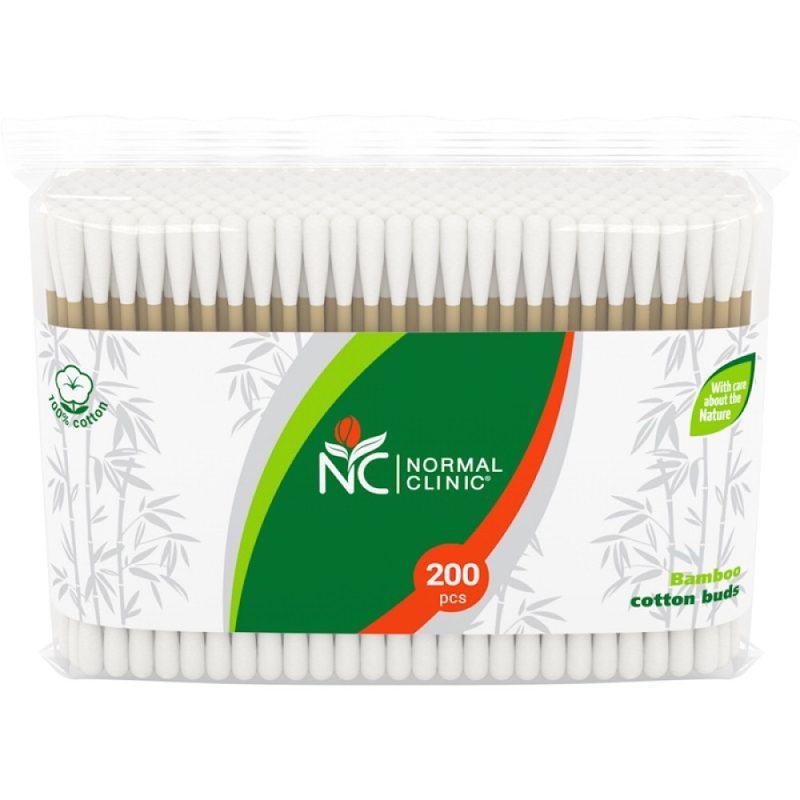 NORMAL CLINIC ωτοκαθαριστές bamboo σακούλα 200τεμ – Μπατονέτες
