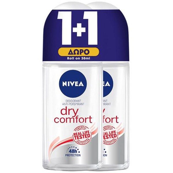 NIVEA αποσμητικό σώματος roll-on dry comfort 2x50ml – Αποσμητικά