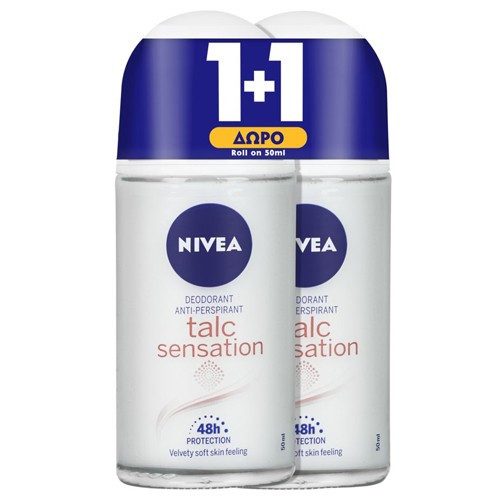 NIVEA αποσμητικό σώματος roll-on talc sensation 2x50ml – Αποσμητικά