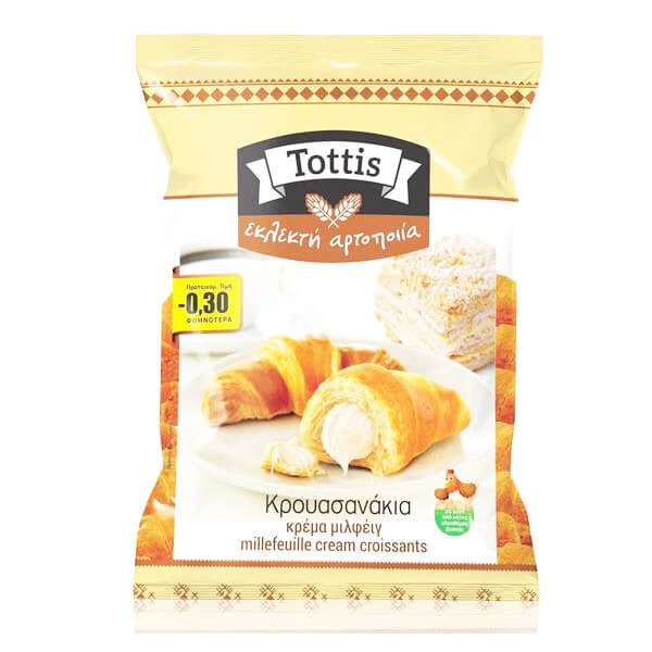 TOTTIS fine bakery κρουασανάκια με κρέμα μιλφέιγ 300gr – Κέικ, Τσουρέκια και Κρουασάν