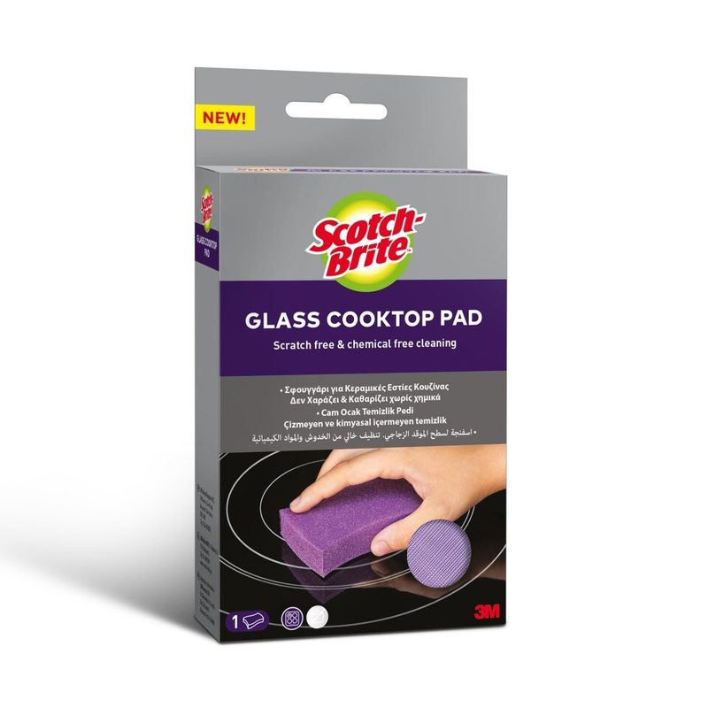 SCOTCH-BRITE σφουγγάρι glass cooktop pad για καθαρισμό κεραμικών εστιών 1τεμ – Σφουγγάρια Κουζίνας