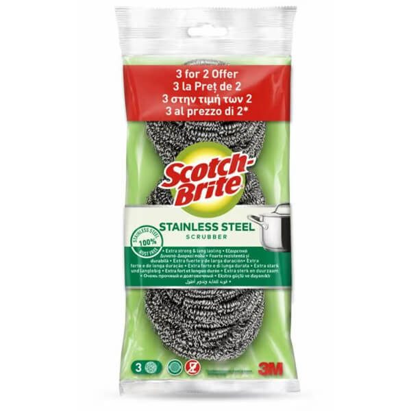 SCOTCH-BRITE σφουγγαράκια inox 3τεμ – Σφουγγάρια Κουζίνας