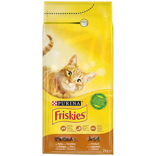 FRISKIES γατοτροφή γαλοπούλα, κοτόπουλο και λαχανικά 2kg – Ξηρά Τροφή Γάτας