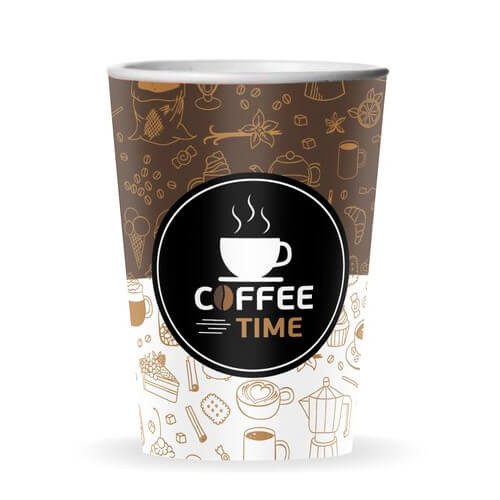 COFFEE TIME ποτήρι χάρτινο single wall 8oz 50τεμ – Ποτήρια μιας Χρήσης
