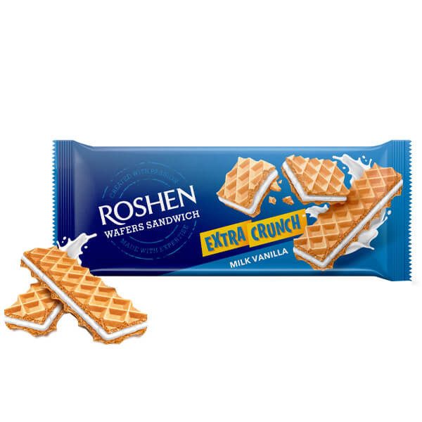 ROSHEN γκοφρέτα wafers sandwich thin με βανίλια 142gr – Σοκολάτες