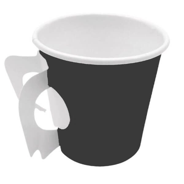 Ποτήρι χάρτινο μαύρο με χερουλάκι 4oz 50τεμ – MrPanda – Ποτήρια μιας Χρήσης
