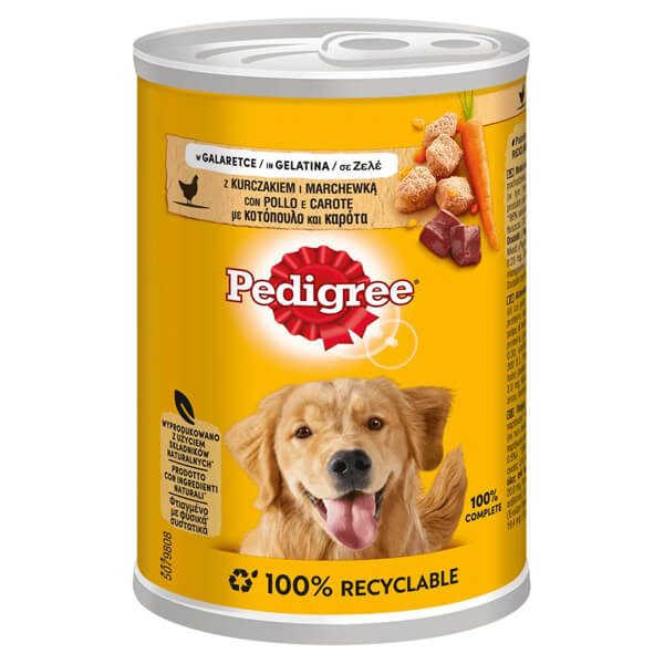 PEDIGREE σκυλοτροφή κονσέρβα κοτόπουλο και καρότο 400gr – Υγρή Τροφή Σκύλων
