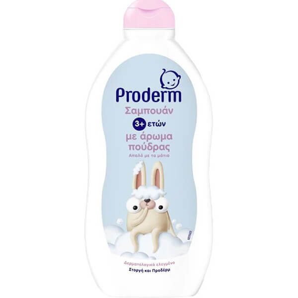 PRODERM σαμπουάν παιδικό με άρωμα πούδρας 500ml – Παιδικά Σαμπουάν και Αφρόλουτρα
