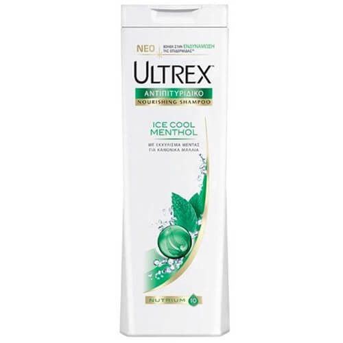 ULTREX σαμπουάν αντιπιτυριδικό ice cool menthol 360ml