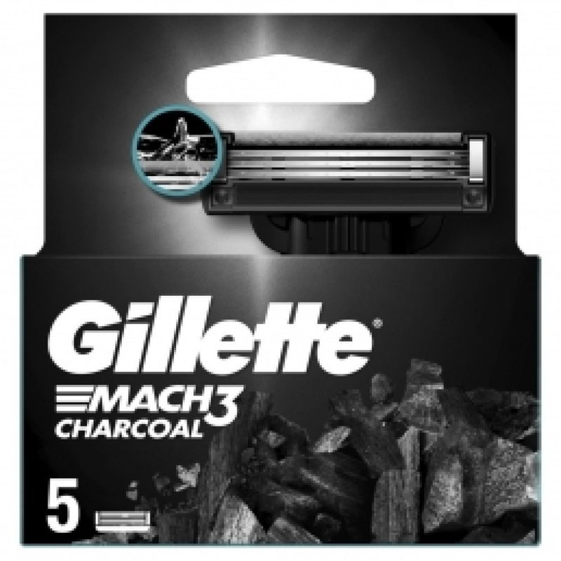 GILLETTE ανταλλακτικές λεπίδες mach3 charcoal 5τεμ – Ξυραφάκια