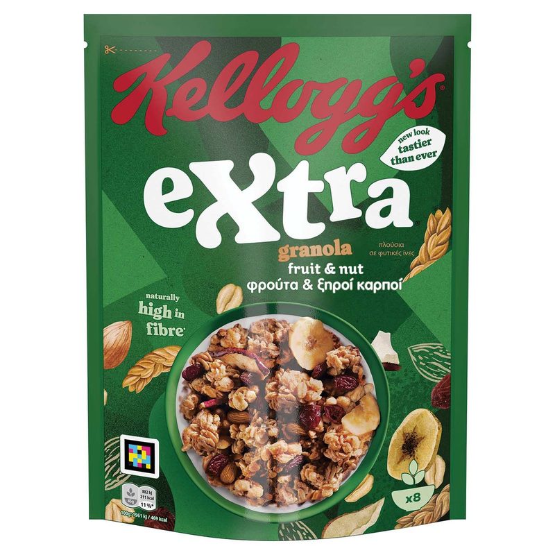 KELLOGG'S δημητριακά extra μπουκιές βρώμης με φρούτα και ξηροί καρποί 400gr