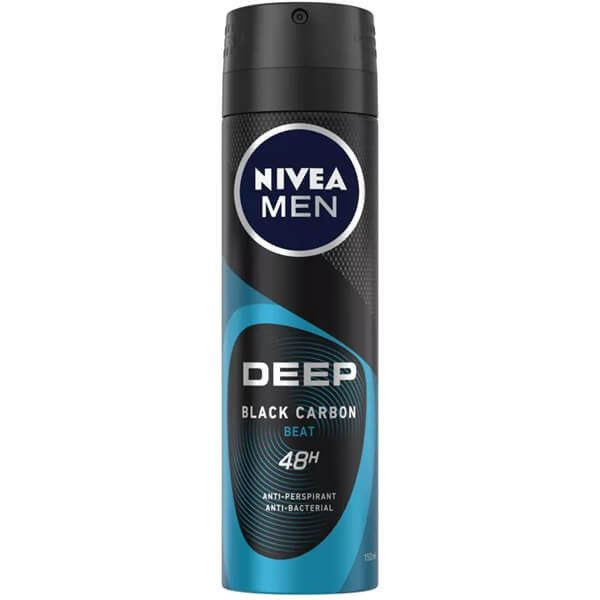 NIVEA αποσμητικό σώματος spray men deep black carbon beat 150ml – Αποσμητικά