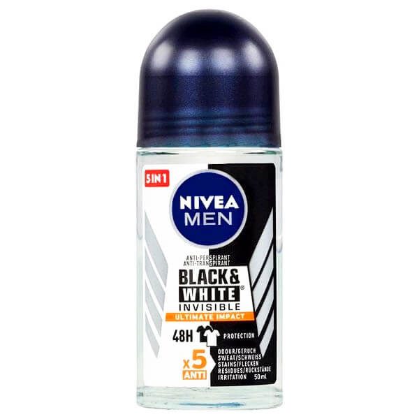 NIVEA αποσμητικό σώματος roll-on men black και white invisible ultimate impact 50ml – Αποσμητικά