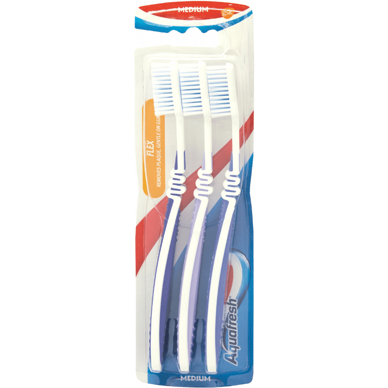 AQUAFRESH οδοντόβουρτσα Clean και Flex μέτρια 3τεμ – Οδοντόβουρτσες Απλές