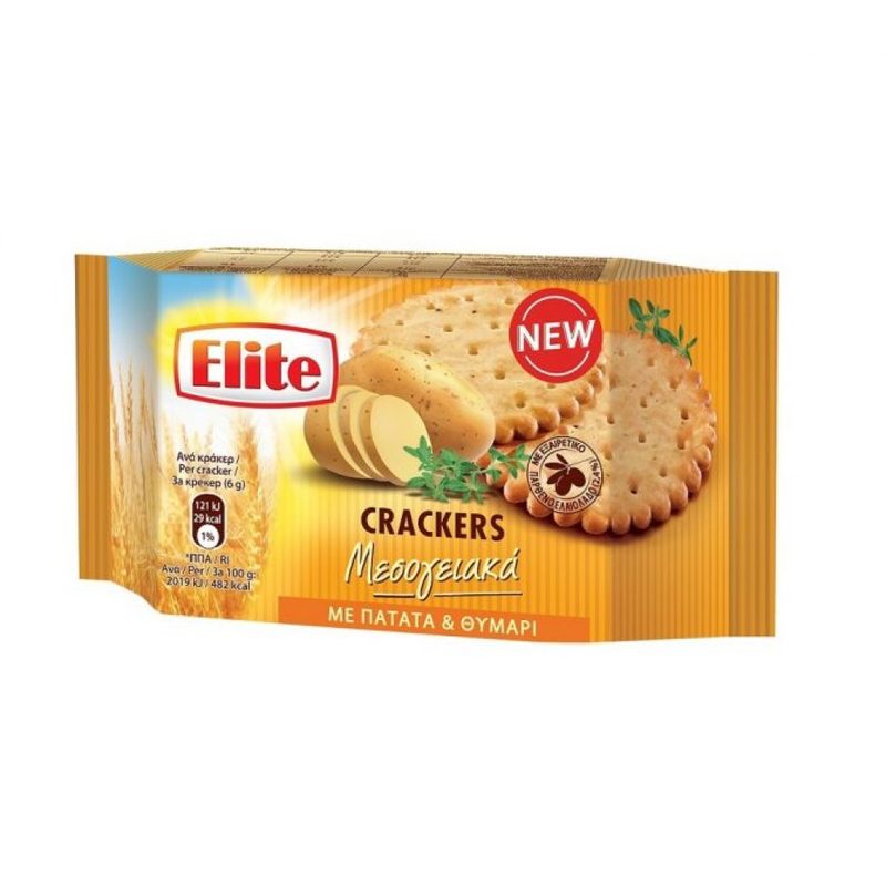 ELITE crackers με πατάτα και θυμάρι 105gr – Αλμυρά Snacks