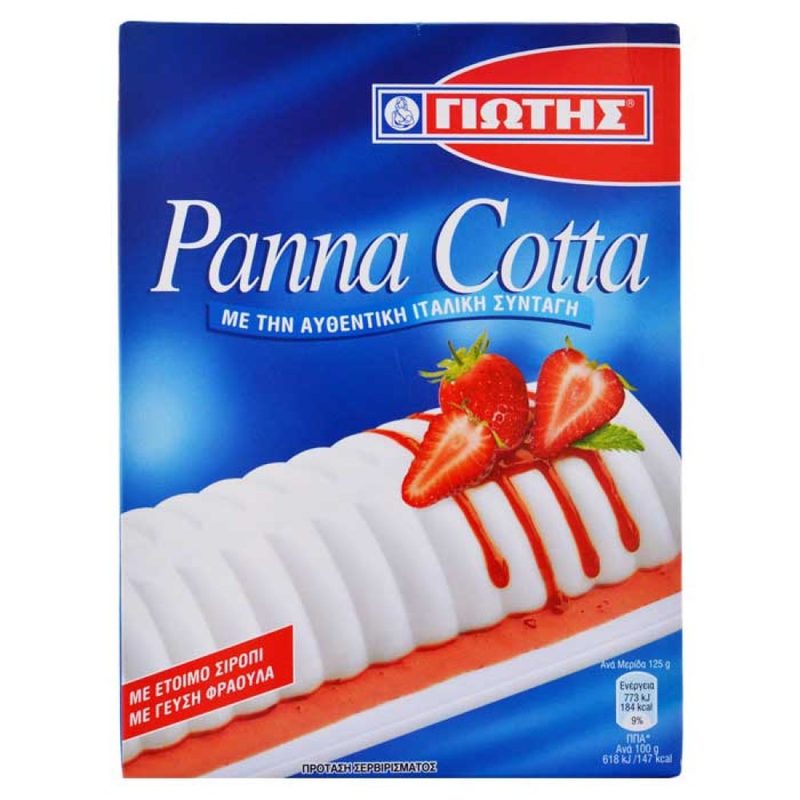 ΓΙΩΤΗΣ panna cotta με σιρόπι φράουλα 125gr – Γιώτης – Έτοιμα Μείγματα για Γλυκά