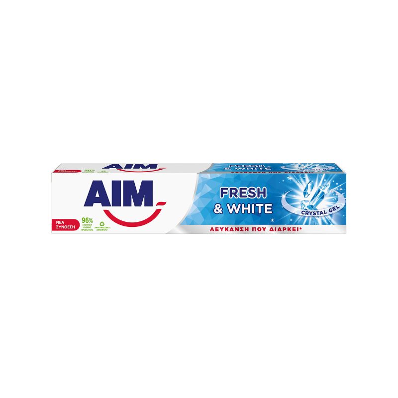 AIM οδοντόκρεμα fresh και white crystal gel 75ml – Οδοντόκρεμες