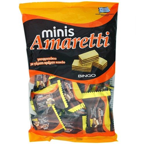 TOTTIS Amaretti γκοφρετάκια minis σακούλα με γέμιση κρέμα κακάο 165gr – Σοκολάτες