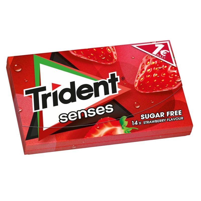 TRIDENT τσίχλες senses φράουλα 27gr – Καραμέλες, Γλειφιτζούρια και Τσίχλες