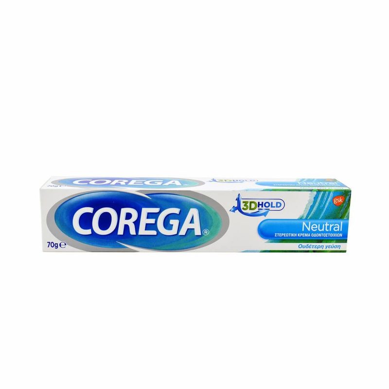 COREGA κρέμα οδοντοστοιχίας στερεωτική neutral 3D 70gr – Προϊόντα για Τεχνητές Οδοντοστοιχίες