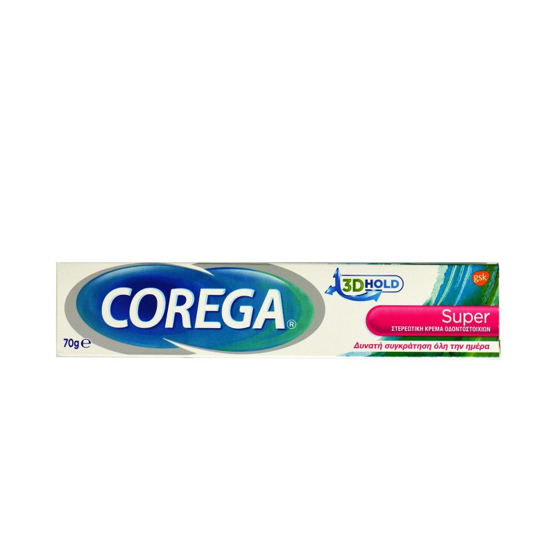 COREGA κρέμα οδοντοστοιχίας στερεωτική super 3D 70gr – Προϊόντα για Τεχνητές Οδοντοστοιχίες
