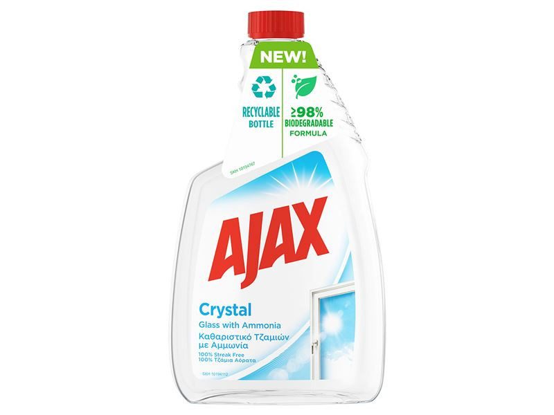 AJAX υγρό καθαριστικό τζαμιών ανταλλακτικό Crystal 750ml – Καθαριστικά Επιφανειών