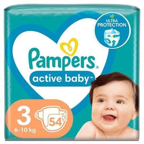 PAMPERS active baby βρεφικές πάνες No3 6-10kg 54τεμ – Πάνες Μωρού