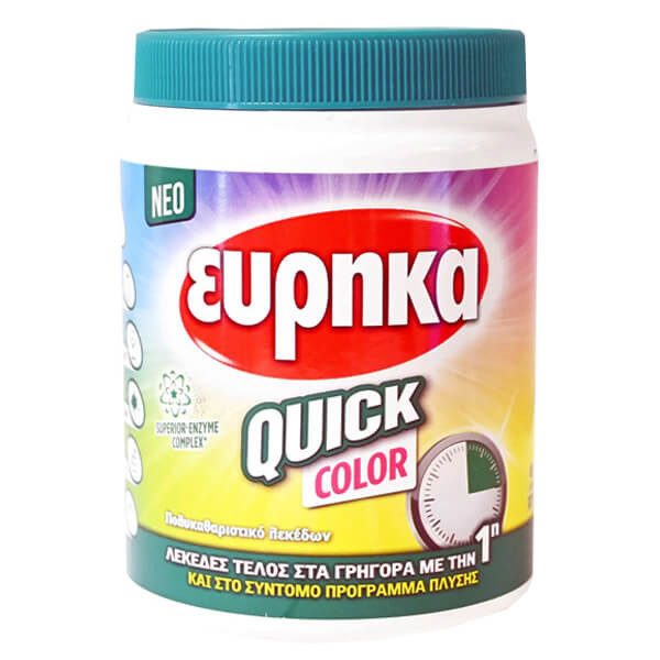 ΕΥΡΗΚΑ quick color καθαριστικό πλυντηρίου ρούχων σκόνη 400gr – Εύρηκα – Ενισχυτικά Πλύσης