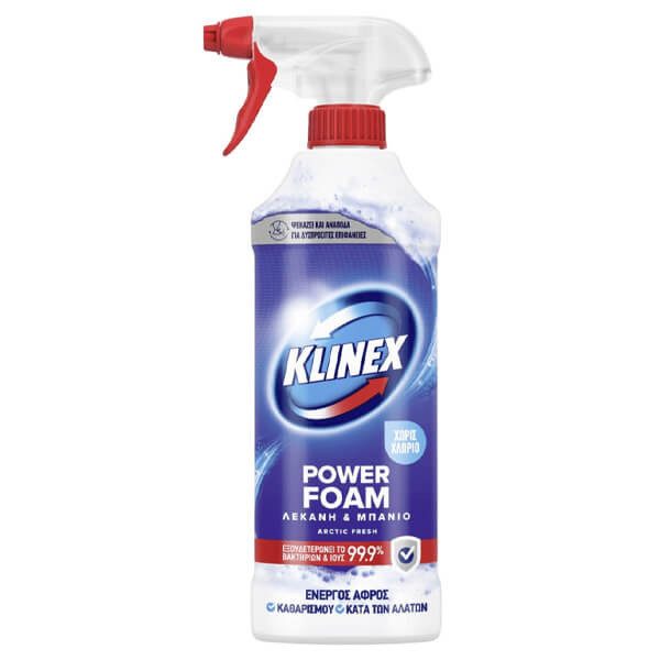 KLINEX υγρό καθαριστικό κατά των αλάτων αφρός artic spray 435ml – Καθαριστικά Μπάνιου