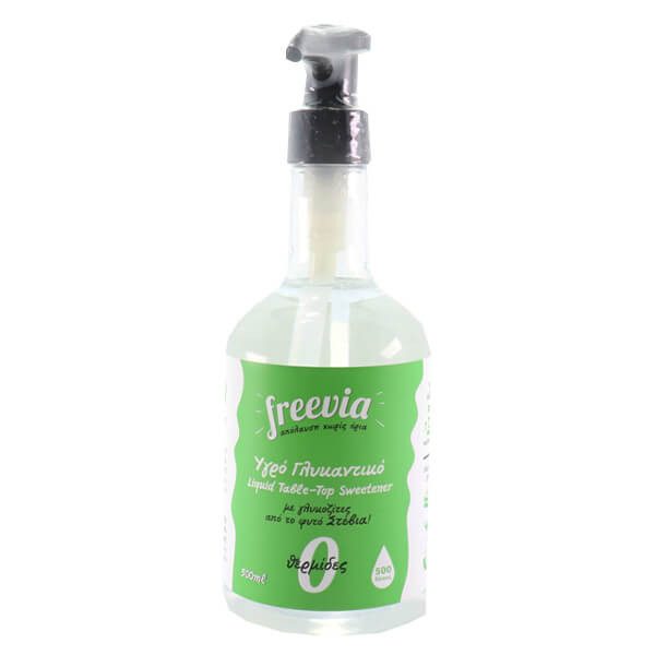 FREEVIA γλυκαντικό με στέβια υγρό με αντλία 500ml – Ζάχαρη και Υποκατάστατα