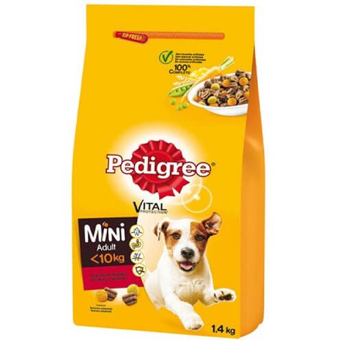 PEDIGREE σκυλοτροφή mini adult μοσχάρι και λαχανικά 1,4kg – Ξηρά Τροφή Σκύλων