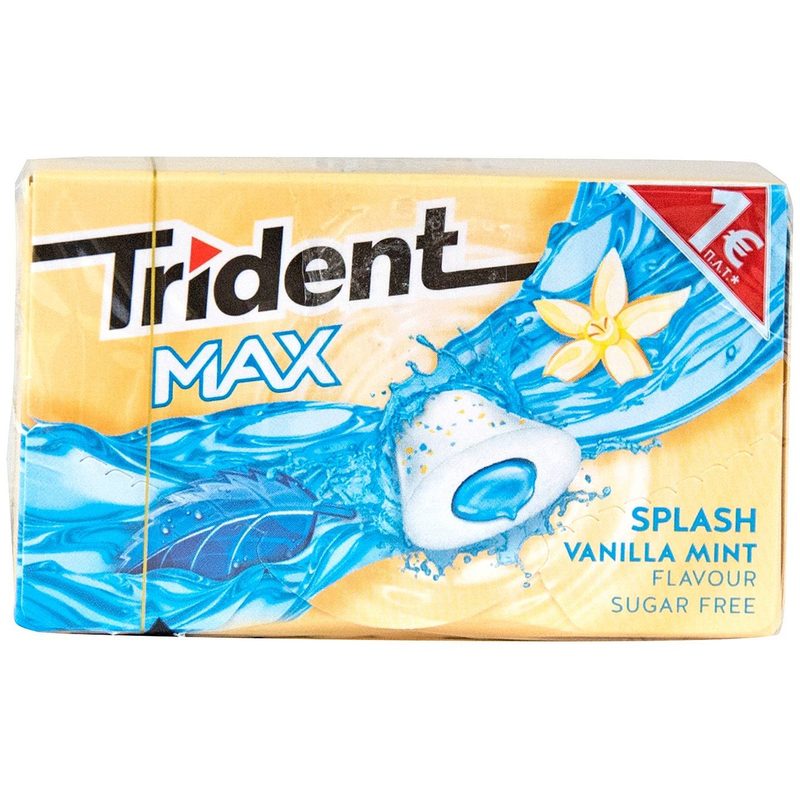 TRIDENT τσίχλες max splash βανίλια και μέντα 22gr – Καραμέλες, Γλειφιτζούρια και Τσίχλες
