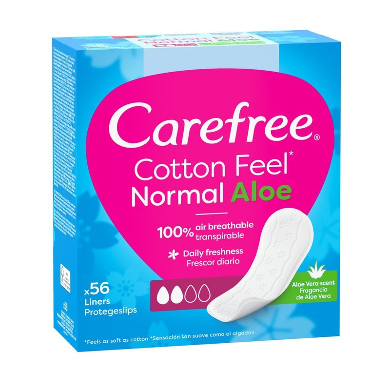 CARE FREE σερβιετάκια cotton feel normal με αλόη 56τεμ – Σερβιέτες