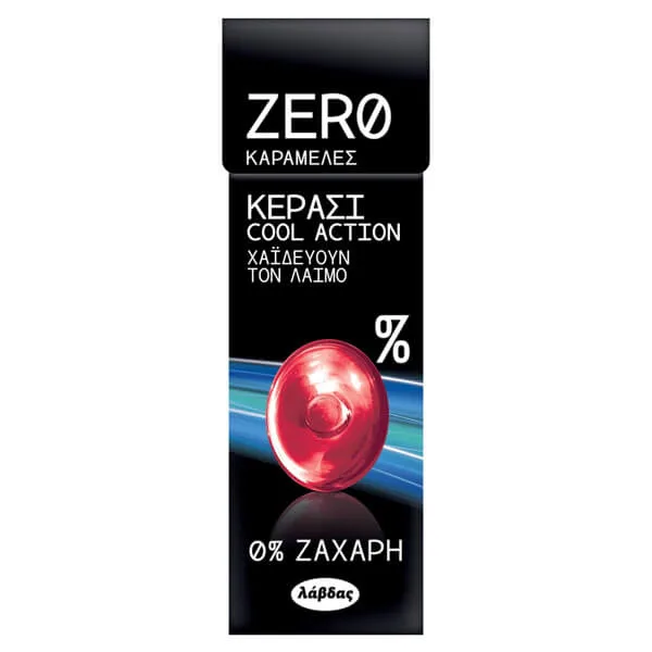 ΛΑΒΔΑΣ Zero καραμέλες Κεράσι 0% ζάχαρη 32gr x 12τεμ – Λάβδας – Καραμέλες, Γλειφιτζούρια και Τσίχλες