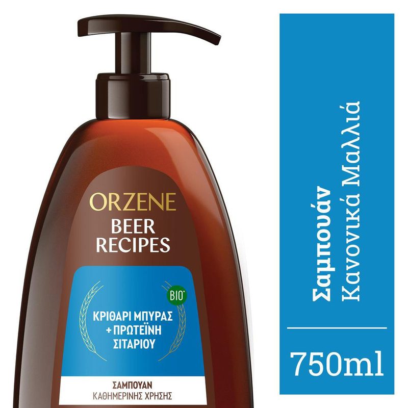 ORZENE BEER σαμπουάν για όλους τους τύπους μαλλιών 750ml