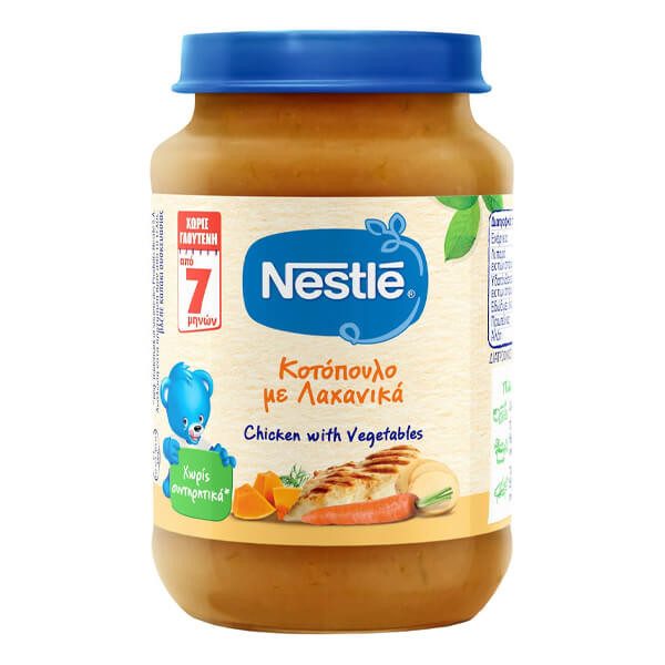 NESTLE βρεφική τροφή με κοτόπουλο και λαχανικά 190gr – Βρεφικές Κρέμες και Έτοιμα Γεύματα
