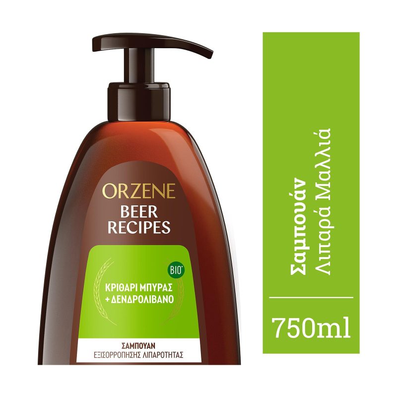 ORZENE BEER σαμπουάν για λιπαρά μαλλιά 750ml