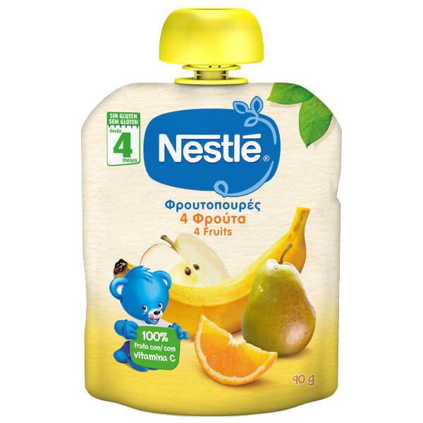 NESTLE φρουτοπουρές με 4 φρούτα 90gr – Βρεφικές Κρέμες και Έτοιμα Γεύματα