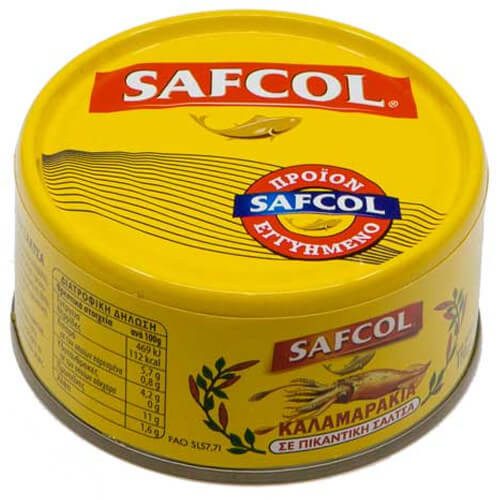 SAFCOL καλαμαράκια πικάντικα σε σάλτσα 170gr – Τρόφιμα Μακράς Συντήρησης