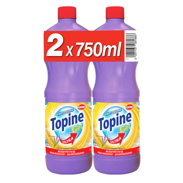 TOPINE χλωρίνη παχύρρευστη με λεβάντα 2x750ml – Καθαριστικά Μπάνιου