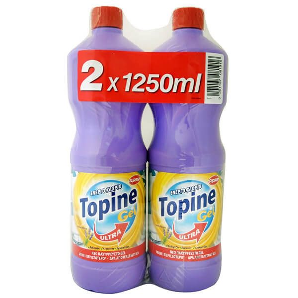 TOPINE χλωρίνη παχύρρευστη με λεβάντα 2x1,25lt – Καθαριστικά Μπάνιου