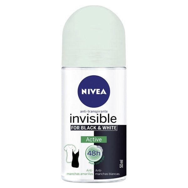 NIVEA αποσμητικό σώματος roll-on black και white invisible active 50ml – Αποσμητικά