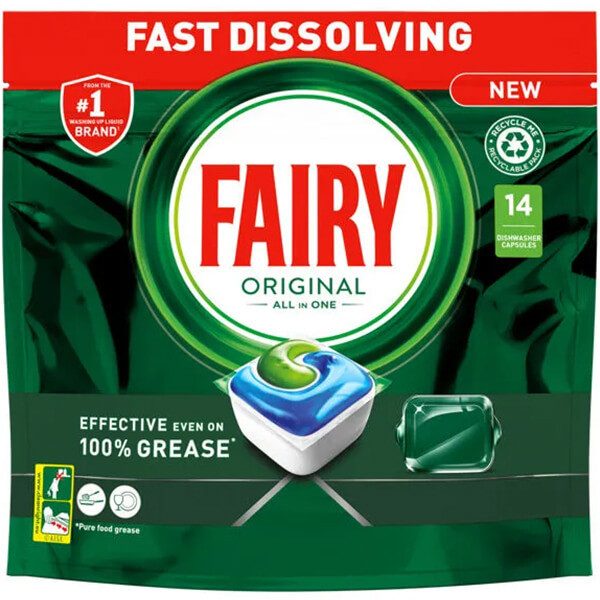 FAIRY ταμπλέτες πλυντηρίου πιάτων all in one original 14τεμ – Απορρυπαντικά Πλυντηρίου Πιάτων