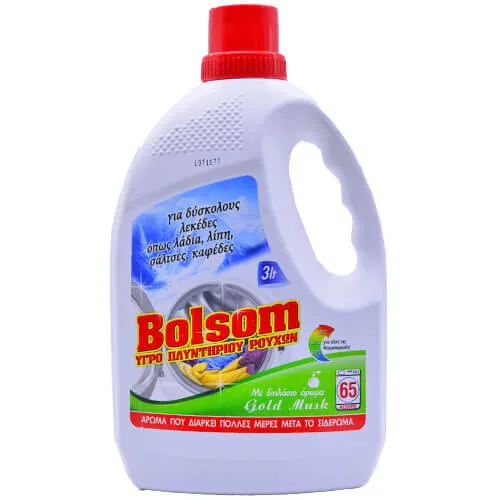 BOLSOM υγρό πλυντηρίου ρούχων για χρωματιστά και μαύρα ρούχα 3lt – Απορρυπαντικά Ρούχων
