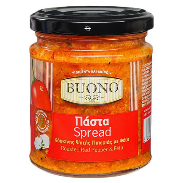 BUONO πάστα κόκκινης ψητής πιπεριάς με φέτα 200gr – Τρόφιμα Μακράς Συντήρησης