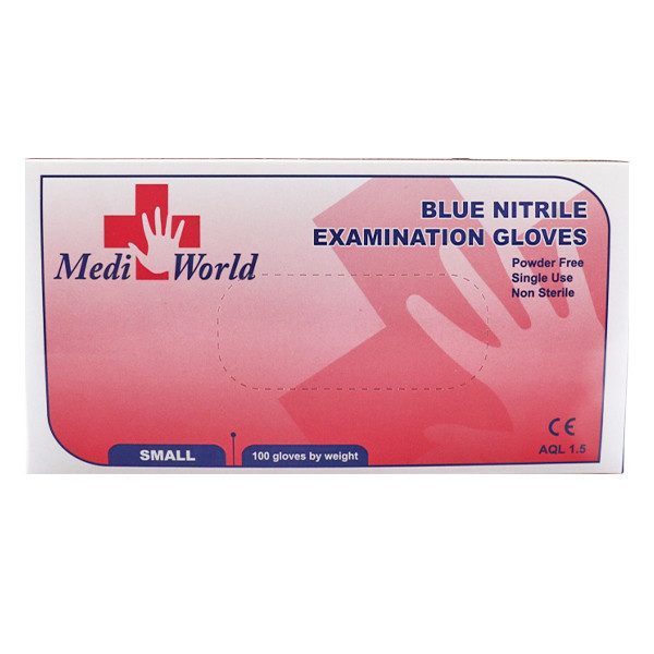 MEDI-WORLD γάντια νιτριλίου χωρίς πούδρα μπλε small 100τεμ – Medi World – Γάντια μιας Χρήσης