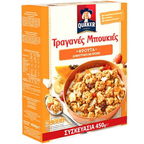 QUAKER τραγανές μπουκιές με φρούτα 450gr – Δημητριακά