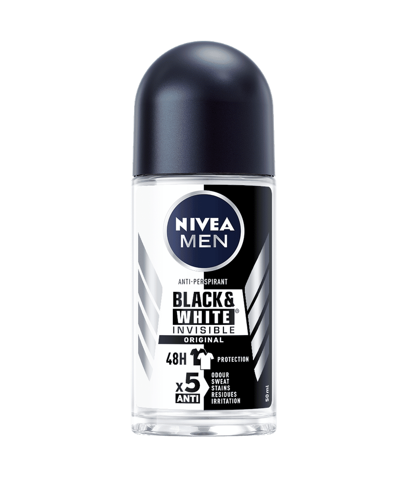 NIVEA αποσμητικό σώματος roll-on men black και white invisible original 50ml – Αποσμητικά