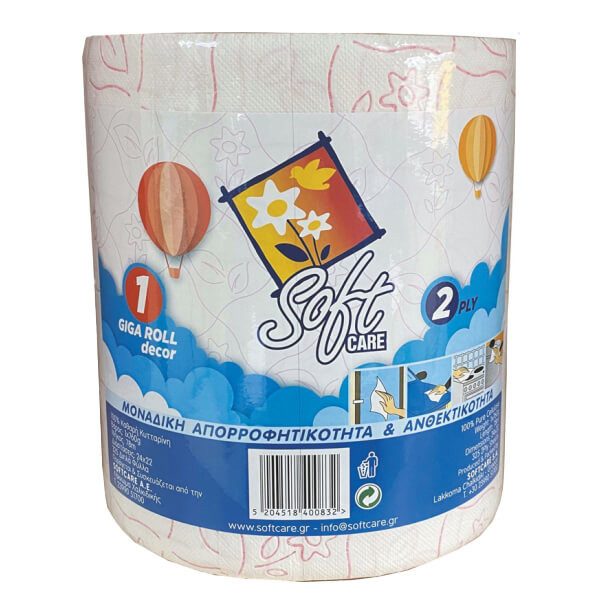 SOFTCARE χαρτί κουζίνας giga décor 2φυλλο 760gr – Χαρτιά Κουζίνας